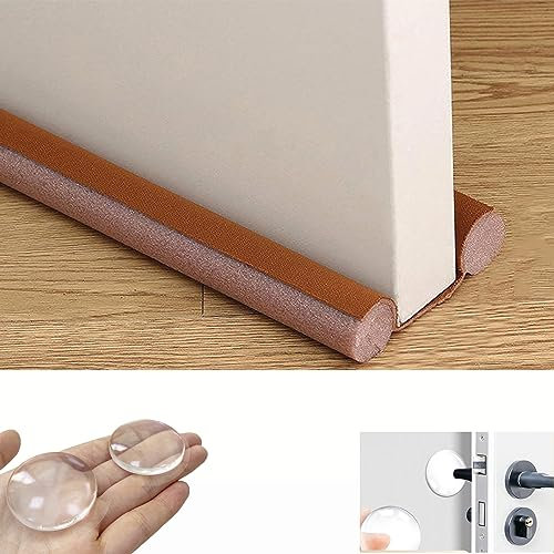 Door Bottom Seal Strip Stopper, Door Bottom Seal Strip, Door Draft Stopper, Noise & Pest Isolation Waterproof Door Bottom Seal Strip, Adjustable Door Sweeps, For Home,Office (brown)