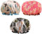 3 Packs Shower Caps for Women, KissDate Waterproof Reusable Elastic Bath Cap Shower Cap for Women Long Hair Shower Spa Salon Accessories