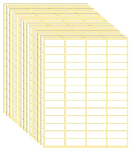Lot de 1 680 étiquettes rectangulaires blanches inscriptibles - 1,3 x 3,8 cm - Étiquettes autocollantes pour documents, bouteilles, tasses, école, bureau, classification