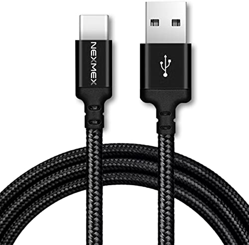 NEXMEX Datenkabel USB Typ C Nylon kompatibel mit GoPro Hero 5 6 7 8 9 10 11 12 Max 360 Ladekabel 1m Datenkabel Schwarz/Rot, Farbe:Schwarz