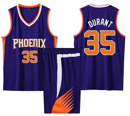 Ensemble Maillot et Short de Basketball 2024 - 2 Pièces Sans Manches pour Enfant/Adulte - Bleu 3XS