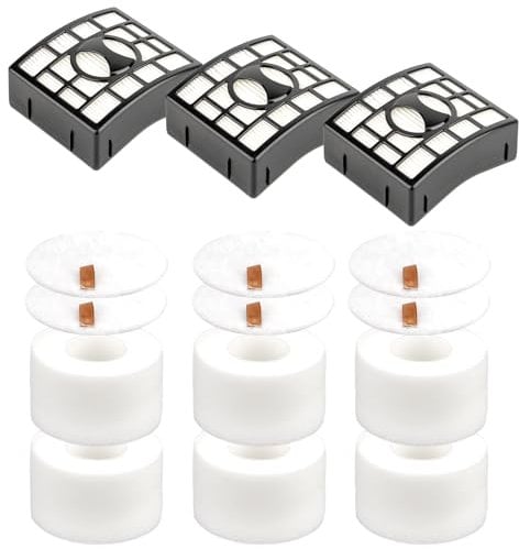 (9 Pack) HEPA Filters Foam Filters Compatible With Shark NV801UKT, NZ801UK NZ801UKT NV680 NV681 NV682 NV683 NV800 NV801 NV803 UV810 NV620 AX910, Replacement HEPA Filter, Compare to XHF680 & XFF680