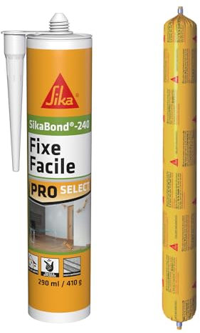 SIKA - Colle acrylique pour l'agencement intérieur - Replace clou & vis - Blanc - 290ml + Colle parquet en cordon ou sous-couche - Améliore l'isolation acoustique - Marron - 600ml