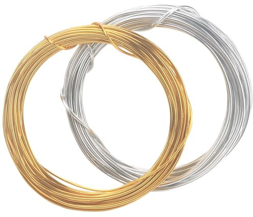 Filo per basso, 1 mm x 20 m, filo per bricolage, gioielli, filo di alluminio, filo d'argento, morbido filato fatto a mano (argento, 1 mm x 20 m)