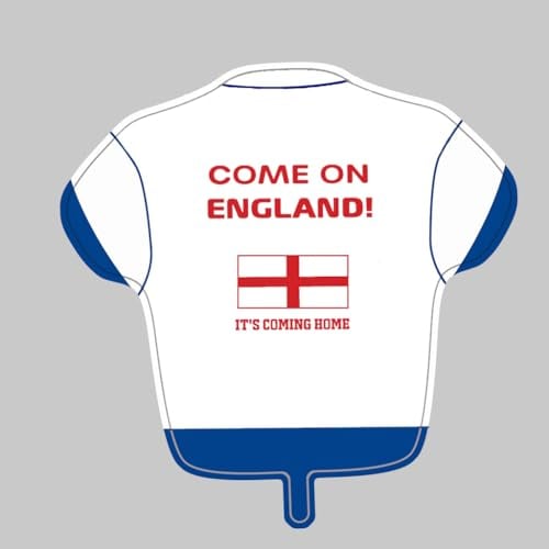 England Euro World Cup 26 Football Shirt Foil Balloon It's Coming Home - Suitable for Air or Helium