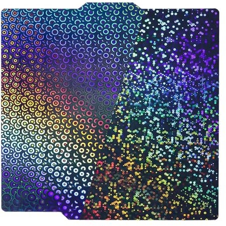 IdeaFormer Smooth Rainbow Circles + Caleidoscope PEK - Piastra di stampa per Bambulab X1/X1C/X1E/P1P/P1S/A1, PEK Spring Steel 257 x 257 mm, per stampante 3D Bambu Lab