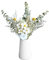 FLCPJGV Bouquet de Fleurs Séchées, Feuilles D'eucalyptus, Décoration de Table de Fête à Domicile, Cadeau DIY, Violettes blanches