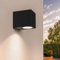 Ledvion - LED Wandlampe Hydra, 3W, 2700K, IP54, Dimmbar, Schwarz, Quadrat, Mit 1x GU10 Down, IP54
