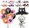 KOBOKO Rosa Halloween Deko Luftballons, Fledermaus Deko Halloween Ballon Rosa Skelett Deko Gläser Set, Horror Deko Halloween Deko Innen Folienballons, Vampir Deko Folienballon für Halloween Party Deko