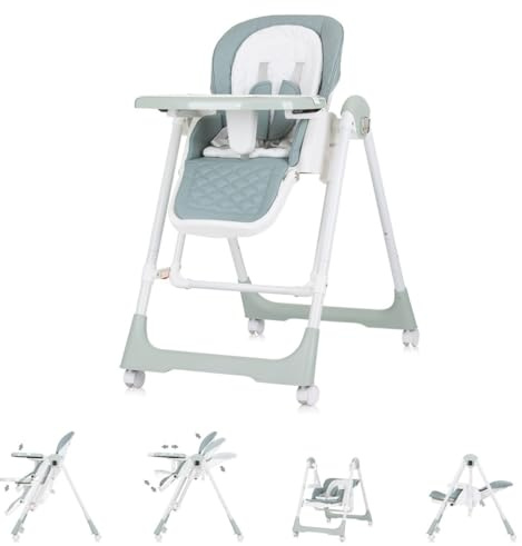 Chipolino Kinderhochstuhl 2 in 1 Milk Shake, verstellbar, Babyschaukel, Räder, Farbe:grün