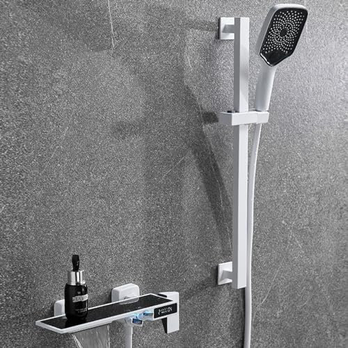 Mitigeur de douche thermostatique blanc pour montage mural, robinet de bain-douche, robinets de baignoire avec douche, cascade, mitigeur de douche numérique, robinet de salle de bain avec douche-B