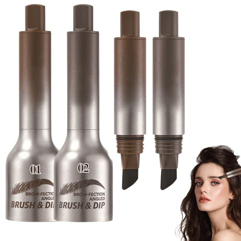 Augenbrauen pinsel, Flüssig Wasserfest Augenbrauenstifte, Multifunktionaler Augenbrauen gel und Abgewinkelter Augenbrauen Bürste, Schweißfest, Natürlich, Langanhaltenden (Taupe+Espresso)