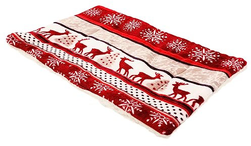 Hohopeti Colchón para Mascotas Cálido y Suave Almohadilla para Perros y Gatos Cojín De Reversible para Invierno y Otoño Diseño Aleatorio