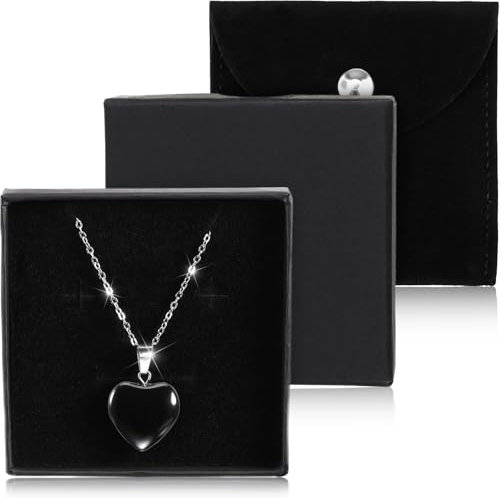 Kristalle Obsidian Kette Herzanhänger Schwarzer Obsidian Heilstein Anhänger Halskette Liebe Herz Anhänger Obsidian Halskette Kristall Kette Heilung Heilstein Edelsteine Kette Anhänger Obsidian Schmuck