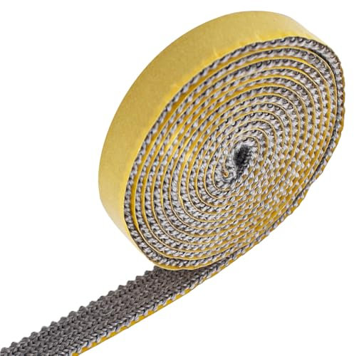 Junta Cristal Chimenea,junta puerta chimenea,Junta Refractaria Chimenea,Tira de Sellado Resistente al Calor,Autoadhesivo,para Chimeneas,Puerta Chimeneas,Tubo de Humo (3mm x 10mm x 2m)