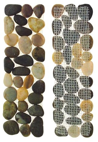 Unibos Outdoor Garden Pack Of 12 Border Strips Lawn Patio Driveway Pebbles with Meshed Backing For Decorating Garden Lawn/Flower Bed Border Edging (12)