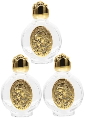 VOSAREA Lot De 3 Bouteilles Deau Bénite Vides pour Décoration Déglise Et Baptême