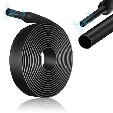 Bmliingchau 4:1 Schrumpfschlauch, Ø16MM×4M Länge Schrumpfschlauch Mit Kleber Schrumpfschlauch Wasserdicht Schrumpfschlauch Schwarz für Kabelisolierung, Markierung, Kabelbündelung, Reparaturen