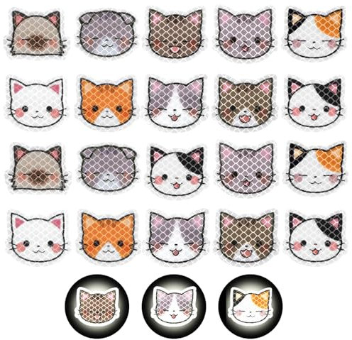 Yuanchu 20 St Reflektor Aufkleber Reflektoren Kinder, wasserdichte Reflektoren Aufkleber Hohe Sichtbarkeit Reflektierende Aufkleber Nacht Helle Sicherheit für Schulranzen Kinderwagen Fahrrad Helm