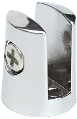 Lot de 4 pinces rondes en verre pour balustrade - Supports à vis réglables - 4 x 6 mm - Supports pour étagères en verre - Clips inclus