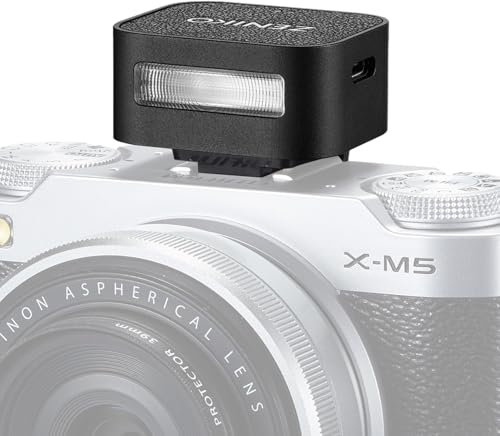 ZΕΝΙΚΟ ZF04 On-Camera Flash, Flash fotografico con 2 livelli di potenza, supporto universale per slitta a contatto caldo di tipo C, 372 flash a piena potenza per fotocamere nero