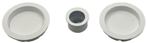 Kit Serratura per Porta Scorrevole – Rosetta Tonda Cieca in Zama, Maniglia Senza Serratura, Design Moderno e Funzionale (Bianco)