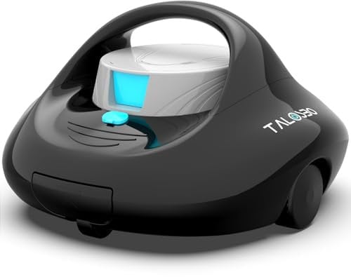 TALOSBO Pleco Se Poolroboter Akku 130 Mins Leistungsstarke Reinigung, Automatischer Kabelloser Poolreiniger Duale Motoren für Flachboden Pool bis zu 80 m²