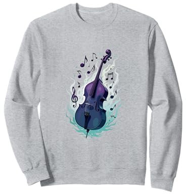 Kontrabass mit Noten Rockabilly Jazz Orchester Kontrabassist Sweatshirt