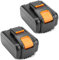 2X Joiry 5000mAh Li-ion Batteria per Worx WX678 20V WA3553 WR142E M700 WA3551, WA3551.1, WA3553, WA3553.1, WA3553.2, WA3556, WA3572, WA3605, WA3641