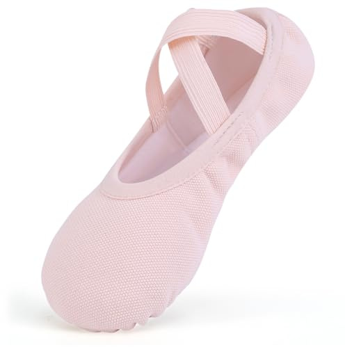 Ulicox Chausson de Ballet Fille Demi Pointe Danse Classique Femme Élastique Chaussure Danse pour Yoga Performance Gymnasti Rose 28
