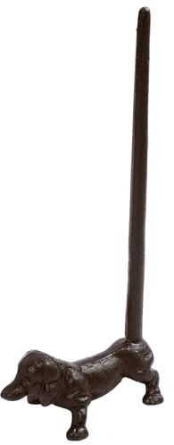 Iron Dog Retro Toilet Roll Holder, Cast Iron Kitchen Dispenser Roll Holder, Stand Bathroom Toilet Paper Roller Holder for College Dorms, Apartments, Hotel Use, 5.7 x 2.9 x 12.2Inch