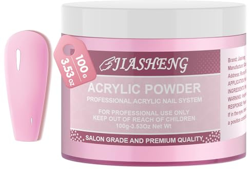 Acrylic Nail Powder -100g 3D Gel Acrylic Powder Nail Art | Acrylic Nail Kit Long-Lasting, Easy-to-Blend, Ideal for DIY Nail Art & Salon Professionals, No Nail Lamp Needed, Pink