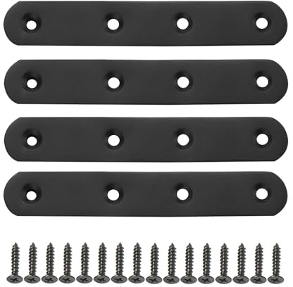 Mooche 4PCS Connecting Plates Straight Repair Brace, 12.5CM | Stainless Steel Connector, Flat Bracket Brace Shelf Support for Joining Fixing Mending
