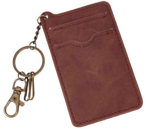 BEAMARKER Portefeuille Fin et Minimaliste Rétro avec Poche Frontale en Cuir PU Blocage RFID Porte Cartes de Crédit Porte Documents Tendance Porte Cartes Porte Clés Porte Cartes pour Hommes et Femmes M