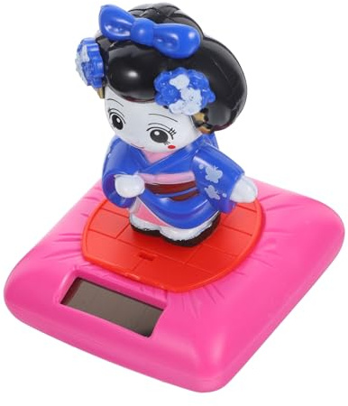 Gatuida Poupée Kimono Solaire à Tête Oscillante en Plastique Bleu