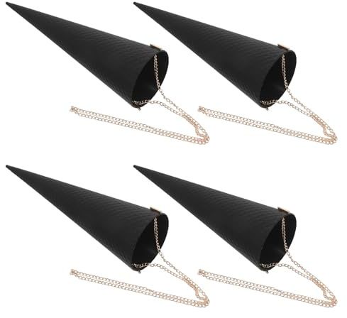 FIXOSHEE 4pcs Ice Cream Cone Flower Boxes with Chain Portable Rose Bouquet Holders for Weddings Valentine S Day Mother S Day Floral Packaging Cones for Special Occasions and Presentation
