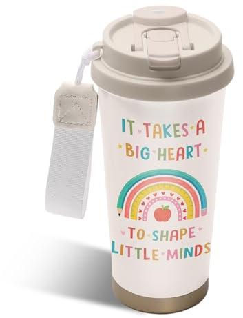 NEIUJADK Teacher Gifts Stainless Steel 2-in-1 Lid Coffee Tumbler 18 oz Teacher Gift Insulated Travel Coffee Mug Appreciation Gift for Teacher's Day Graduation Birthday