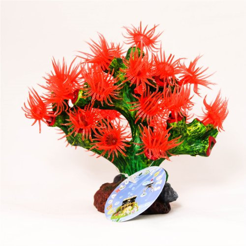 Hidom Aquarium PolyResin Decorative Fish Tank Ornament - Artificial Red Coral Polyp Plant