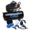 SGS 50 Litre Air Compressor & 5 Pc Air Tool Kit, 9.6CFM 2.5HP, Twin Air Outlets