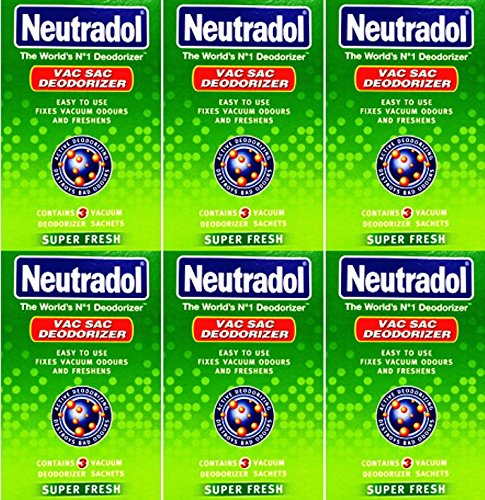 SIX PACKS of Neutradol Vac Sac Fresh 3 Sachets