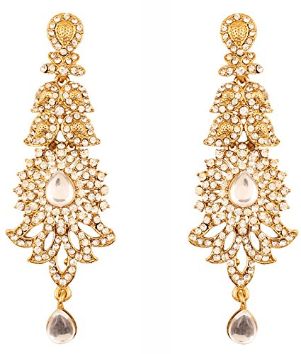 Touchstone Indische Bollywood Paisley Rhines Designer Brautschmuck Ohrringe für Frauen Gold