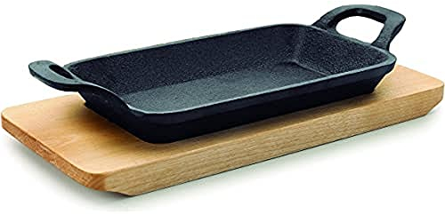 Lacor Magma - Mini plancha grill rectangular, 22.5 x 10 x 2.5 cm, negro