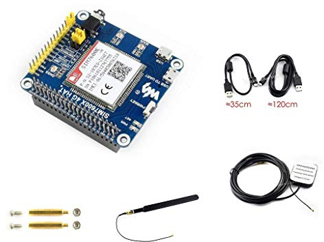 Waveshare 4G/3G/2G/GSM/GPRS/GNSS Hat Based SIM7600E-H for Raspberry Pi/Jetson Nano Support LTE CAT4 for Downlink Data Transfer/4G High-Speed Connection/Telephone Call/Sending SMS