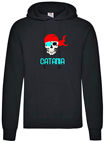 Tipolitografia Ghisleri Sweatshirt Ultras Schädel Catania Tifosi Fußball - für Größe Wahl klicken Sie anpassen, Schwarz , M