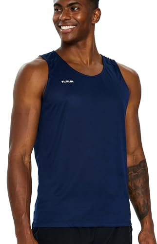 TLRUN Men’s Lightweight Running Vest Quick Dry Marathon Tank XX-Large Navy