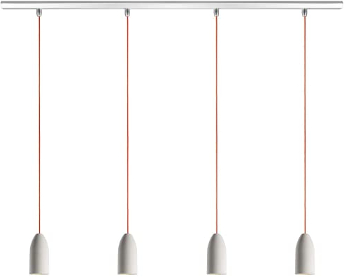 Buchenbusch urban design 4er Betonlampe light edition, Wohnzimmerlampe hängend mit Textilkabel Orange, Esszimmerlampe Hängeleuchte