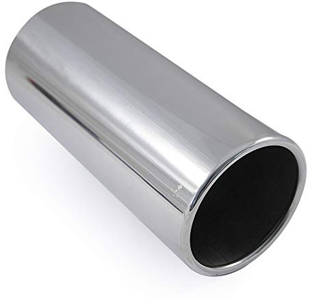 Auspuffblende Endrohr Endstuck Auspuff Blende Schalldampf Sportauspuff Universell Schalldampf Sport Tuning Optik Edelstahl Rund von 48mm bis 65mm