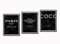 Postertech® Mood-Poster Set Coco schwarz Marmor Optik | Moderne Bilder als Wanddeko | OHNE Bilderrahmen | 3X DIN A4 | Stilvolle Moderne Wandbilder Wohnzimmer Büro