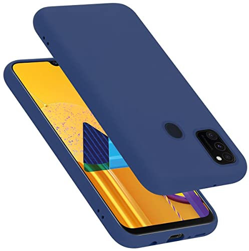 Cadorabo Hülle kompatibel mit Samsung Galaxy M21 / M30s Hülle Silikon Handyhülle für Galaxy M21 / M30s Case aus flüssigem Silikon- Kratzfeste und stoßfeste dünne TPU Schutzhülle - Liquid BLAU