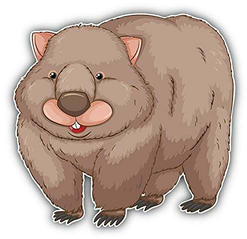 20cm! Hochwertiger Kühlschrank-Auto-Aufkleber Sticker Cartoon Comic Lustig Spaß Funny Wombat UV&Waschanlagenfest Decal